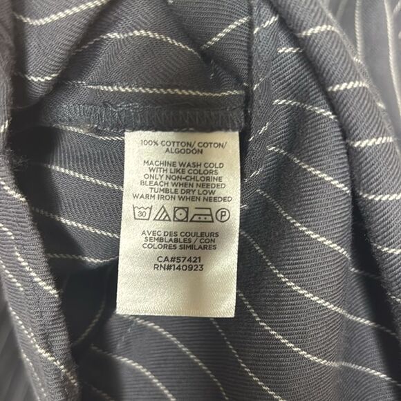 Loft Blue White Striped Button Front Shirt Too Soft Size Small - Picture 8 of 9